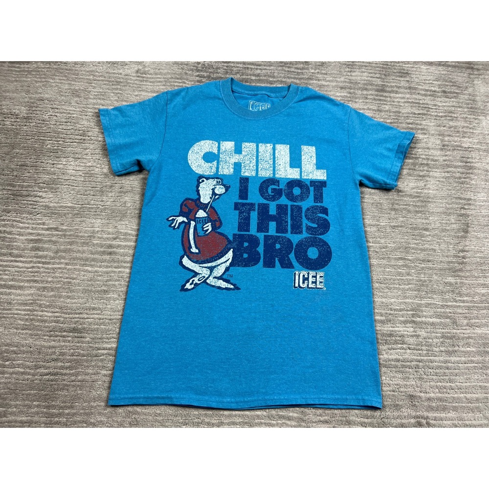 ICEE T-Shirt Mens Small Blue Chill I Got This Bro Polar Bear Graphic Tee S/S